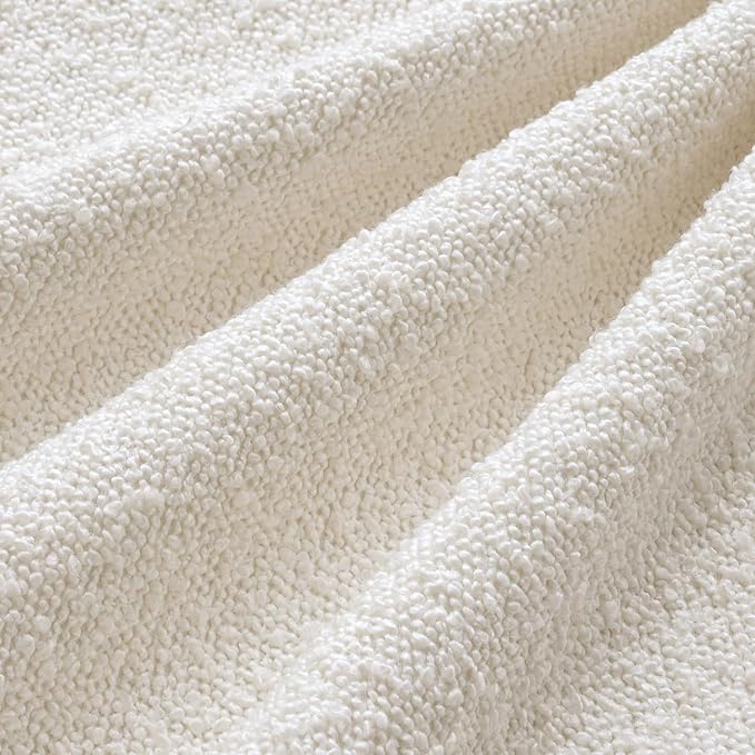 MIULEE Decorative Boucle Throw Pillow Covers 20x20 Inch White Set of 4 | Textured Accent Pillow Cases Soft Couch Cushion Covers for Modern Farmhouse Boho Sofa Bed Livingroom Home Decor