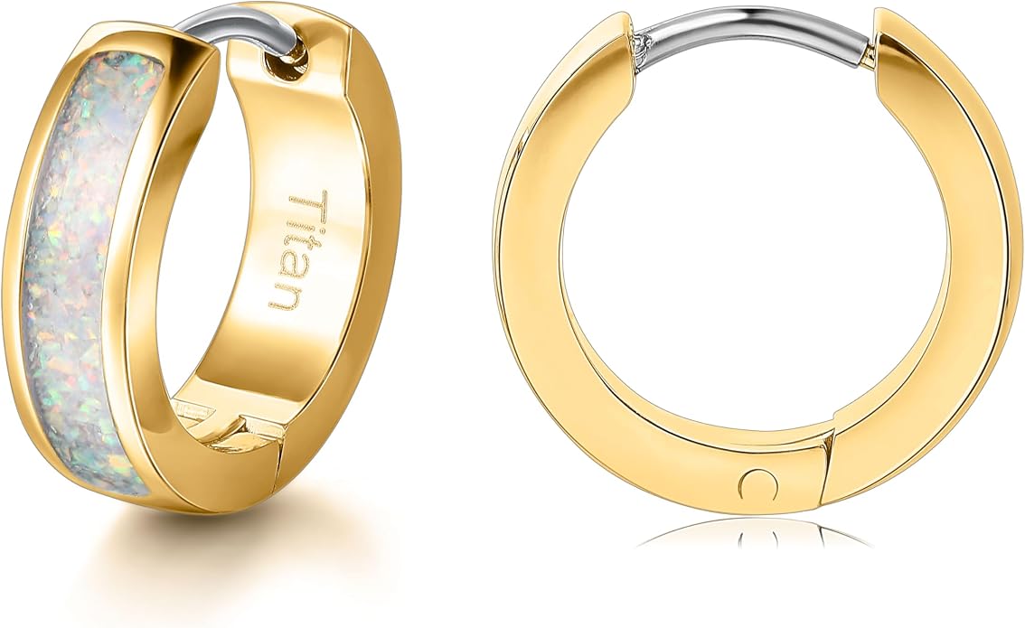 Limerencia G23 Pure Titanium Hypoallergenic Chunky Wide Hoop Earrings |Cubic Zirconia Earrings | for Women Pave 5A grade CZ Sparkly for Sensitive Ears