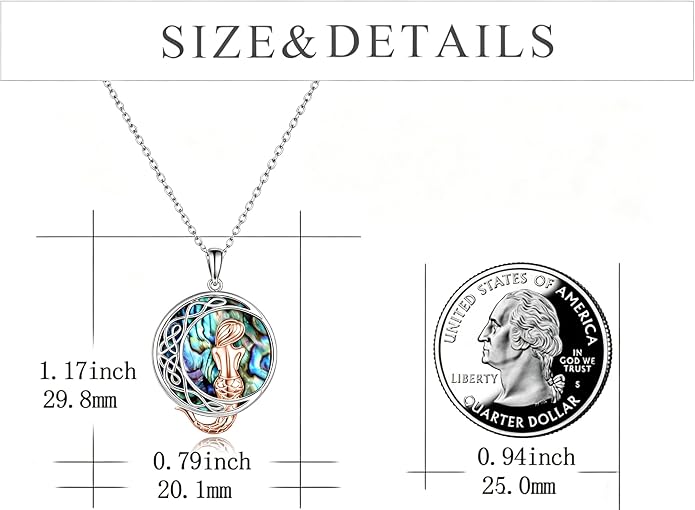 POPLYKE Mermaid Necklace 925 Sterling Silver Classic Necklace Mermaid Pendant Birthday Gifts Jewelry for Women
