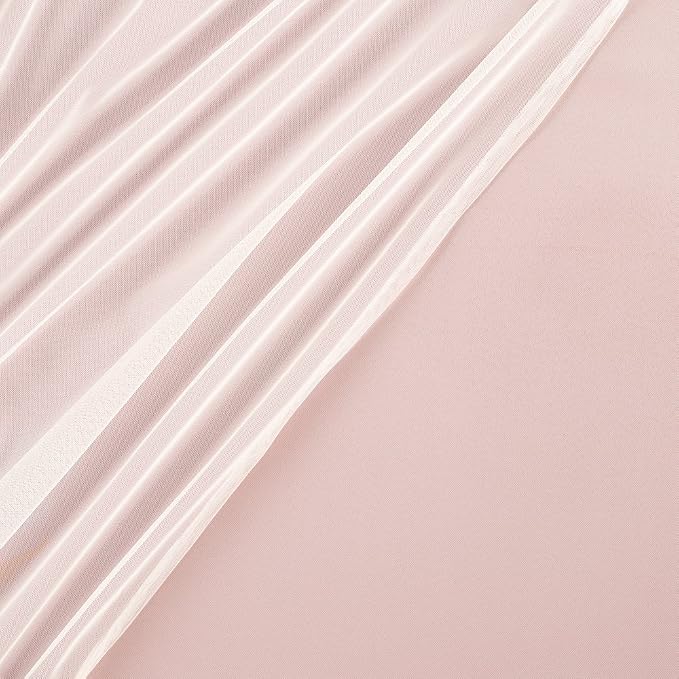 TOWN & COUNTRY LUXE Talia Double Layer Indoor Curtains, Sheer and Room Darkening Blackout, Grommet Top, Energy Efficient, 2-Pack Set, 52"x108", Rose Blush