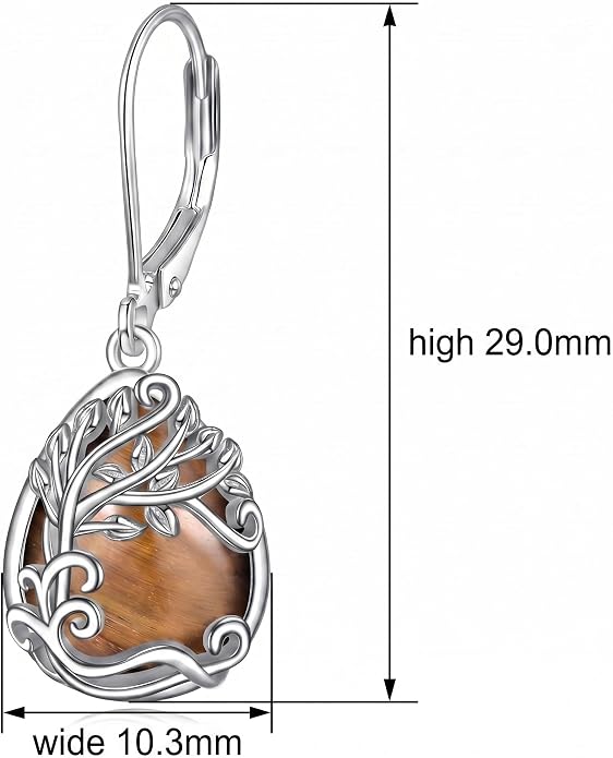 Teardrop Tree of Life/Filigree Earrings for Women Dangle Leverback Earrings Jewelry Gift Anniversary For Her