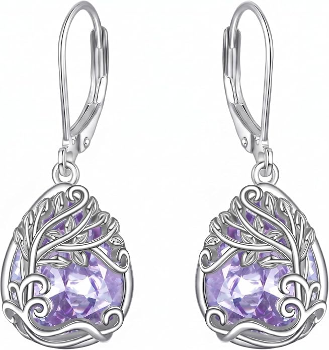 Teardrop Tree of Life/Filigree Earrings for Women Dangle Leverback Earrings Jewelry Gift Anniversary For Her