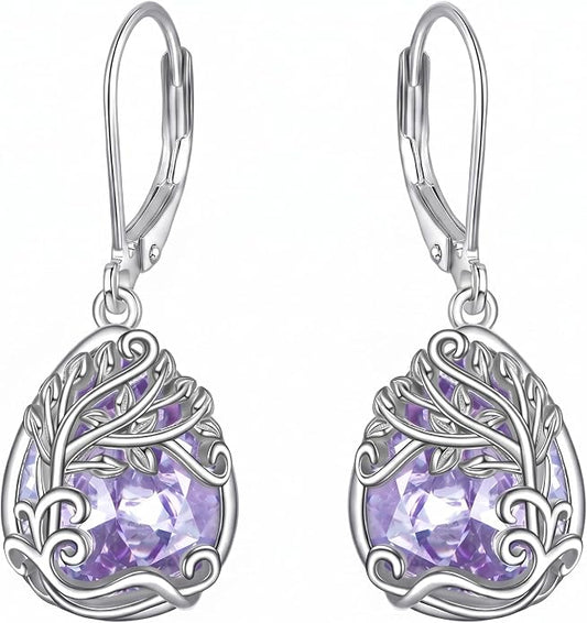 Teardrop Tree of Life/Filigree Earrings for Women Dangle Leverback Earrings Jewelry Gift Anniversary For Her