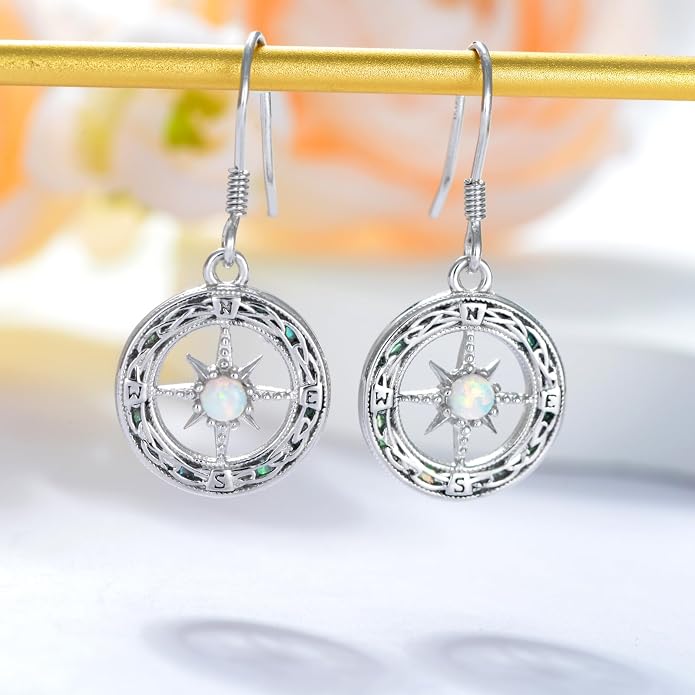 Celtic Knot Earrings 925 Sterling Silver Abalone Drop Dangle Celtic Earrings Gifts for Women