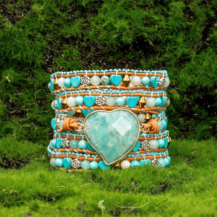 YGLINE Natural Stone Bracelet 3 Wraps Bracelet Handmade Boho Bracelet for Women Bracelet