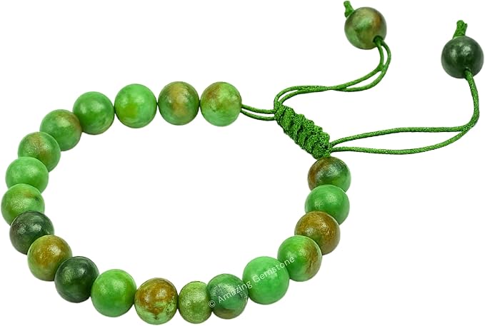 Amazing Gemstone Variscite Bracelet for Women Men's Gifts - Protection Healing Crystal Bracelet - 8mm Gemstone Beaded Adjustable Bracelet