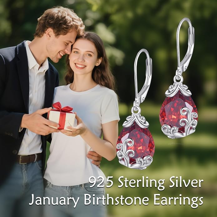 POPLYKE Celtic Filigree Teardrop Drop Dangle Earrings Sterling Silver Leverback Earrings Jewelry for Women