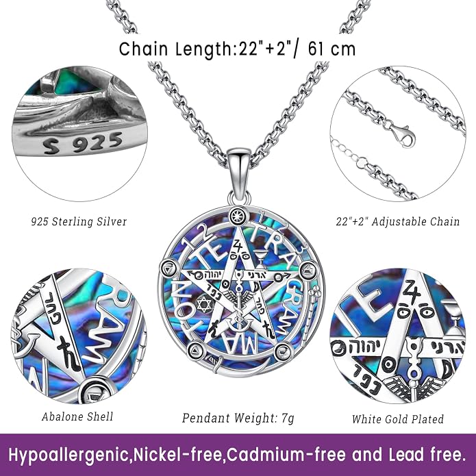 Witchy Jewelry for Women Men Nudo De Bruja Plata 925 Original Witches Knot Necklace Tetragrammaton Hecate Necklace Lilith Necklace Pentagram Necklace Cat Necklace Triple Moon Goddess Pendant Necklace