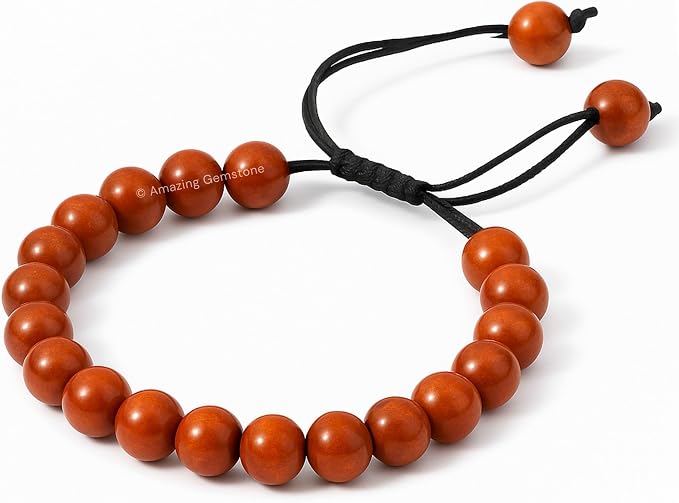 Amazing Gemstone Red Jasper Bracelet, Gifts for Men & Women - Protection Healing Crystal Bracelet - 8mm Gemstone Beaded Adjustable Bracelet, Pulseras para Hombres Mujer Stocking Stuffers