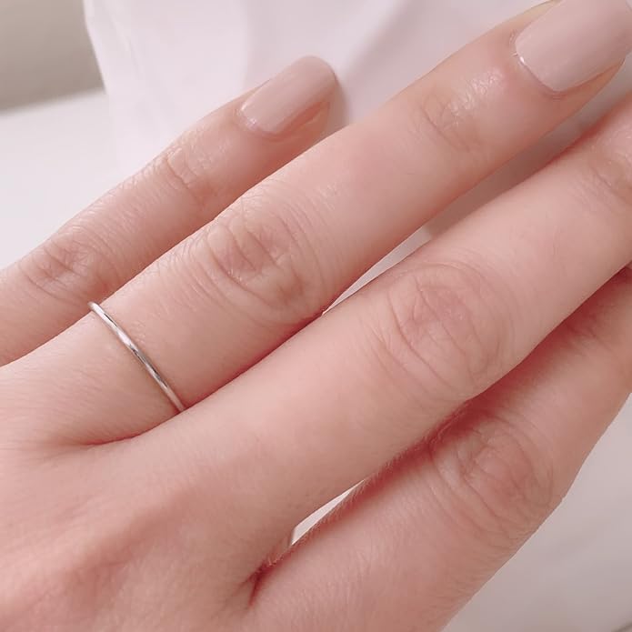 JEWELHEART 14K Solid Gold Wedding Band For Women - 1mm Yellow and White Real Gold Thin Simple Knuckle Midi Ring - Dainty Stackable Rings Size 5, 6, 7, 8