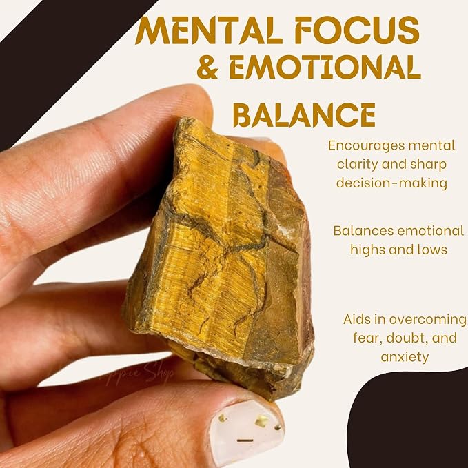Large 1.25-2.0” Natural Tiger Eye Raw Crystals Stones for Meditation, Chakra, Reiki, Crystal Grid, Energy Work, Wire Wrapping, Tumbling & Spiritual Home Decor