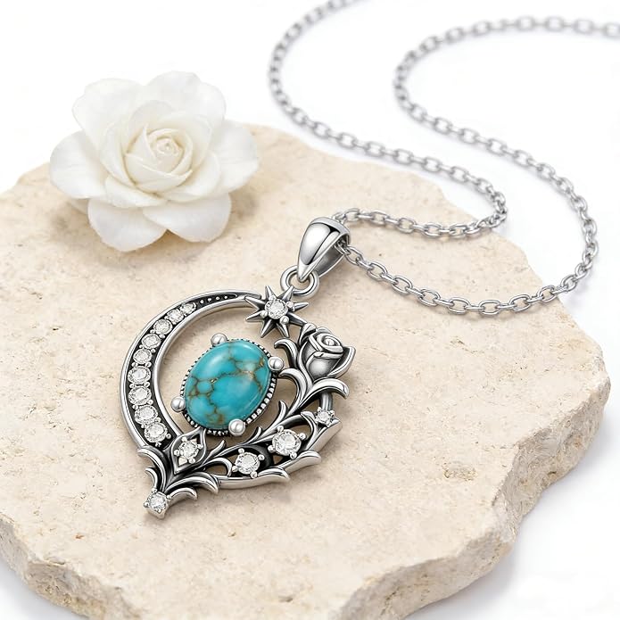 PELOVNY Celtic Knot Necklaces for Women 925 Sterling Silver Gemstone/Birthstone Teardrop Infinity Necklace Irish Celtic Pendant Jewelry Gifts for Mom Daughter Wife
