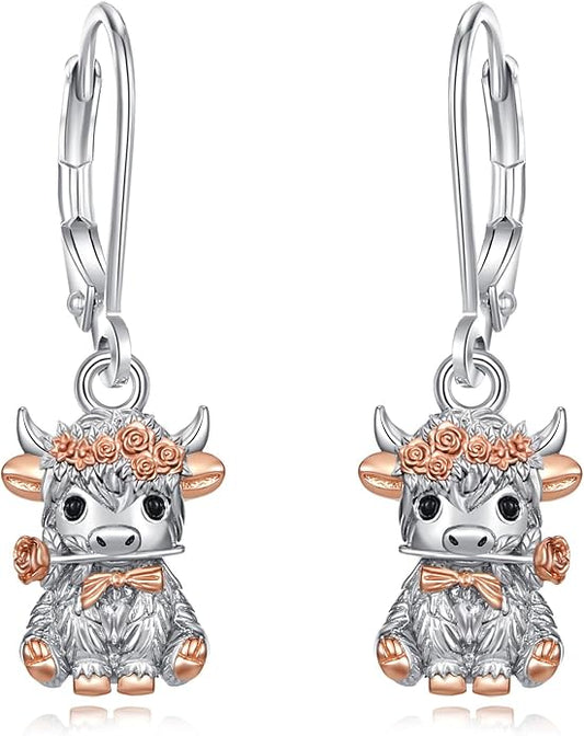 Vito 925 Sterling Silver Teardrop Earrings for Women, Moonstone Turquoise Drop Dangle Earrings Cat Snake Turtle Tree of Life Leverback Earrings Boho Jewelry Gift for Mom Wife