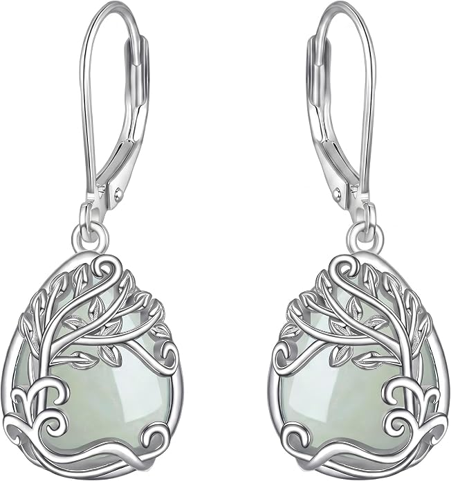 Teardrop Tree of Life/Filigree Earrings for Women Dangle Leverback Earrings Jewelry Gift Anniversary For Her