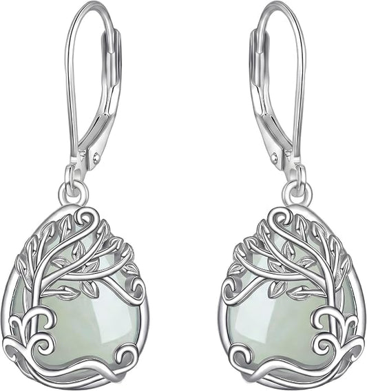 Teardrop Tree of Life/Filigree Earrings for Women Dangle Leverback Earrings Jewelry Gift Anniversary For Her