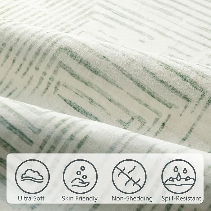 BLISSA 6x9 Area Rugs for Bedroom, Soft Washable Sage Green Lines Borderd Modern Abstract Throw Rug Non-Slip Striped Carpet for Living Room Dining Room Office Nursery Classroom Dorm Room Decor