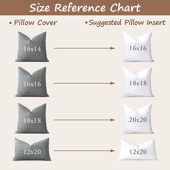 Artscope Synthetic Down Pillow Insert, 20x20 Throw Pillow Inserts Set of 2 | Down Alternative Ultra Soft Fluffy Sleeping Pillow, 100% Cotton Cover, Decorative Pillows-White