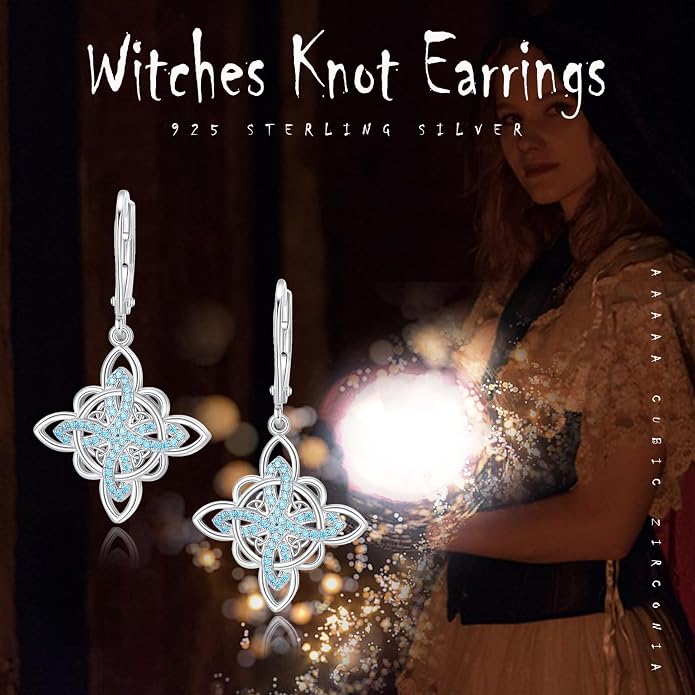 Celtic Knot Earrings 925 Sterling Silver Abalone Drop Dangle Celtic Earrings Gifts for Women