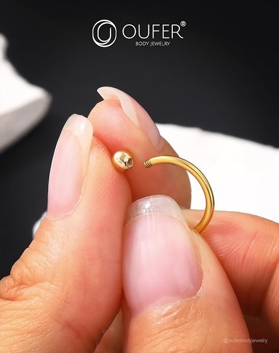 OUFER 14K Solid Gold Clea CZ Replacement Ball Externally Threaded for Belly Button Rings