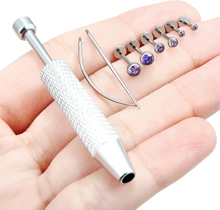 Jenxnjsjo F136 Titanium 20/18/16g Earrings Nose Lip Rings Studs Labret Medusa Tragus Helix Conch Cartilage Piercing Jewelry for Women