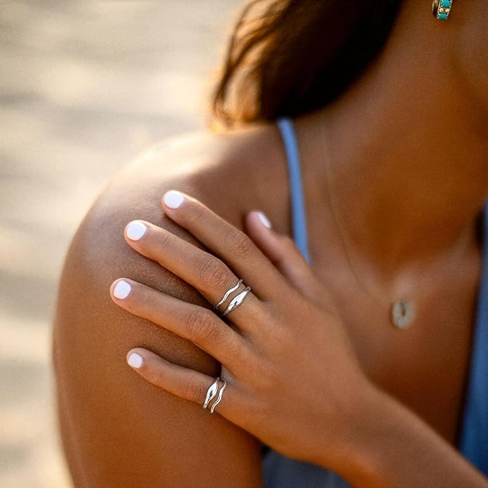 Gold Rings for Women Men Non Tarnish, Waterproof Chunky 14K Gold Plated Dainty Stackable Rings Trendy Statement Pinky Thumb Rings Engagement Eternity Wedding Band Ring Stacking Gold Jewelry Size 3 4 5 6 7 8 9 10 11