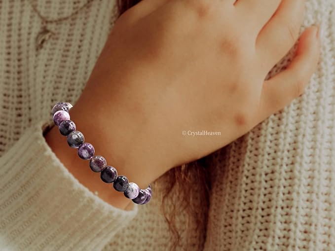 Amazing Gemstone Eudialyte Bracelet, Gifts for Men & Women - Protection Healing Crystal Bracelet - 8mm Gemstone Beaded Adjustable Bracelet, Pulseras para Hombres Mujer Stocking Stuffers