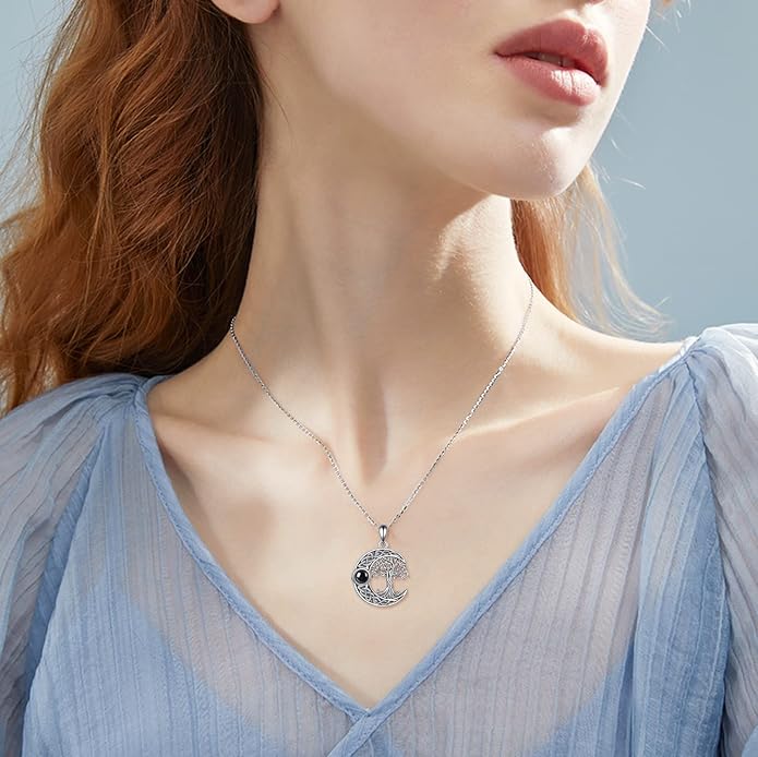 ONEFINITY Tree of Life Necklace 925 Sterling Silver Abalone Shell Celtic Knot Pendant Necklace for Women Jewelry