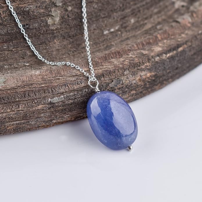 Natural Gemstone Dainty Pendant Necklace for Women Handmade Crystal Jewelry 925 Sterling Silver 18 Inch Chain Healing Chakra Christmas Birthday Gift for Her