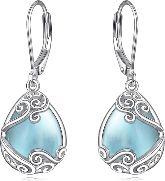 Teardrop Tree of Life/Filigree Earrings for Women Dangle Leverback Earrings Jewelry Gift Anniversary For Her