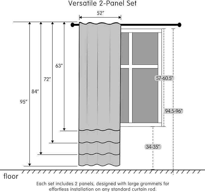 SUBRTEX Blackout Curtains 52Wx108L, Room Darkening Floral Curtains, Thermal Insulated 2 Panels Window Drapes, Boho Farmhouse Curtains for Living Room Bedroom Window Treatments, Grey