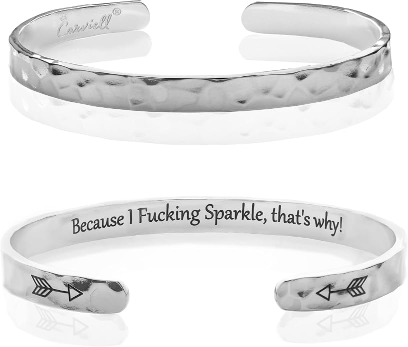 Carviell Bracelet - Gifts for Women – Inspirational, Friendship, Love, Mom, Daughter, Sister, Christian, Graduation, Memorial & Wedding Gifts – 100+ Phrases – Stainless Steel, Gift-Ready