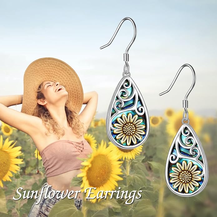POPLYKE 925 Sterling Silver Tree of Life Dangle Earrings for Women Fashion Abalone Shell Jewelry Gifts for Mom Sister Friend Birthday