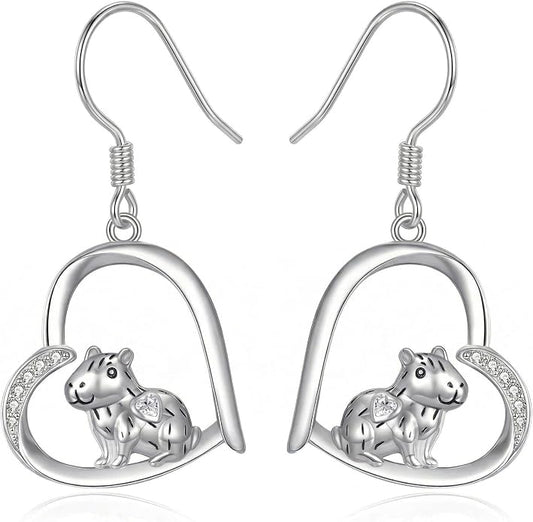 Butterfly/Paw Print/Highland Cow/Cat/Dog/Hummingbird/Dragonfly Earrings 925 Sterling Silver Animal Hypoallergenic Drop Dangle Earrings Animal Valentine's Day Jewelry for Women