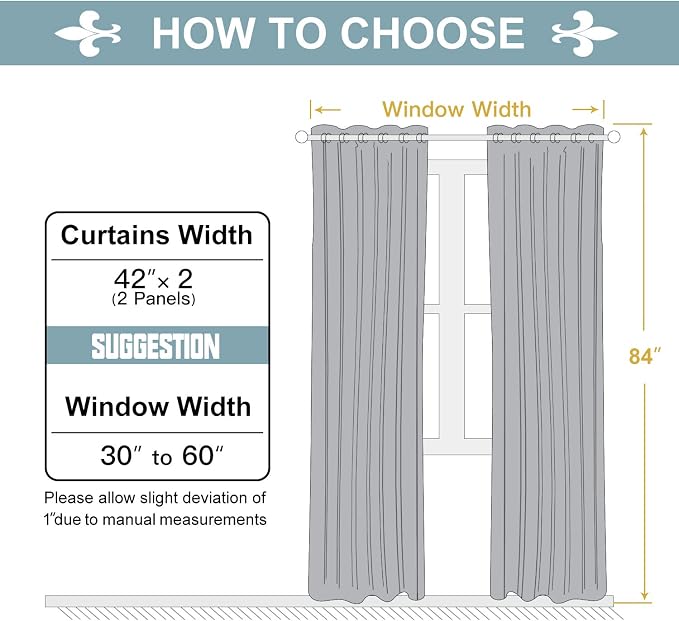 ChrisDowa 100% Blackout Curtains for Bedroom 84 Inches Long 2 Panels Set | 2 Thick Layers, Thermal Insulated, Light Blocking, Grommet, Window Treatment, Living Room Drapes, Brown, 42 x 84 Inch