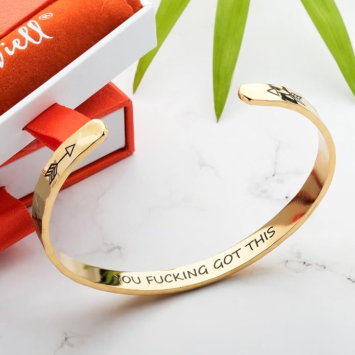 Carviell Bracelet - Gifts for Women – Inspirational, Friendship, Love, Mom, Daughter, Sister, Christian, Graduation, Memorial & Wedding Gifts – 100+ Phrases – Stainless Steel, Gift-Ready