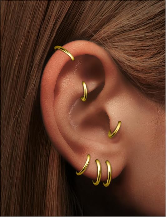 20G 18G 16G 14G 12G 10G 8G 6G 4G 2G Nose Rings Hoops 316l Surgical Steel Clicker Septum Lip Ring Tragus Helix Daith Rook Conch Snug Cartilage Lobe Earrings Hoop Piercing Jewelry For Women Men