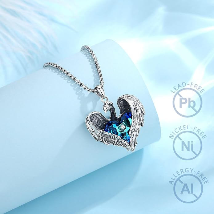 Vito 925 Sterling Silver Viking Necklace for Women Men, Viking Dragon/Wolf/Horse/Tree of Life Pendant Norse Amulet Nordic Jewelry for Men