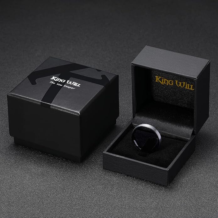 King Will Wedding Band for Men Women, 2/4/6/7/8mm Domed Matte Brushed Tungsten Carbide Rings, Solid/Dual Color Engagement Rings, Comfort Fit