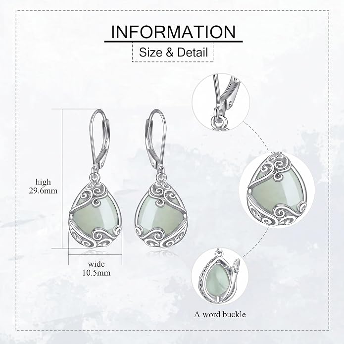 Teardrop Tree of Life/Filigree Earrings for Women Dangle Leverback Earrings Jewelry Gift Anniversary For Her