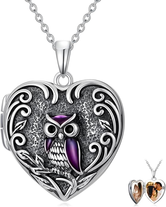 TOUPOP Heart Locket Necklace 925 Sterling Silver Love Locket that Holds Pictures Gifts for Women Her