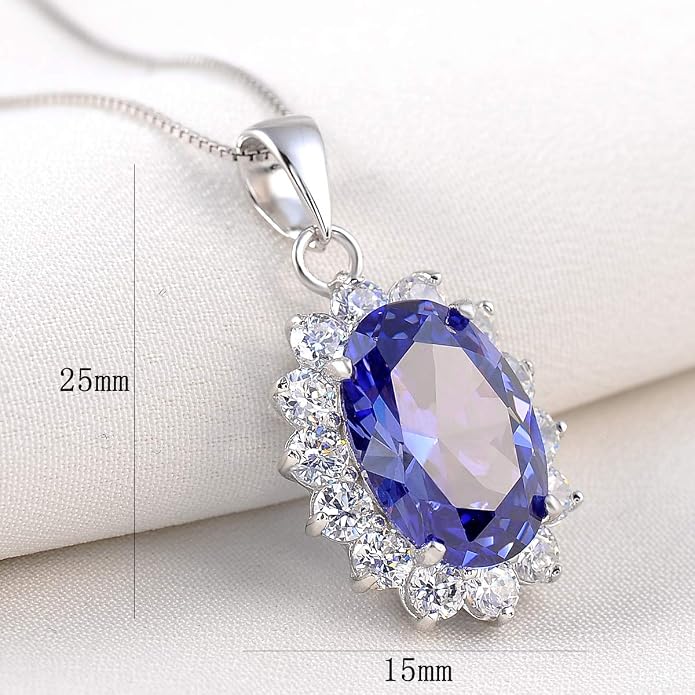 Wuziwen 925 Sterling Silver Princess Diana Kate Middleton Pendant Necklace for Women Jewelry Gift for Her