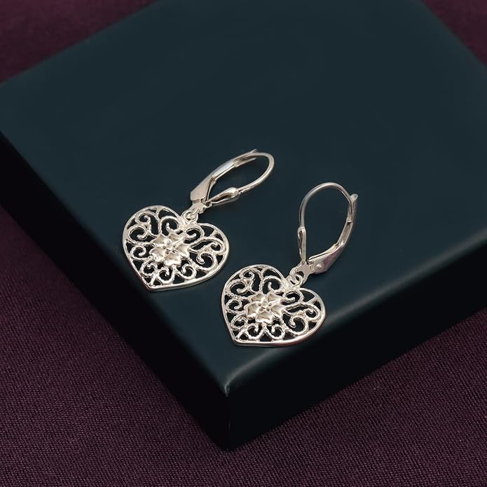LeCalla 925 Sterling Silver Leverback Drop Earrings | Lightweight Italian Teardrop Dangle Earring for Women