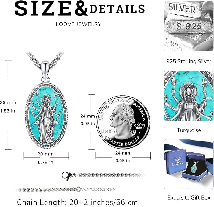Pentagram/Celtic Knot/Witches Knot/Santa Muerte/Triple Moon Goddess/Baphomet/Hecate Necklace Sterling Silver Magic Wiccan Amulet Pagan Jewelry for Women Men