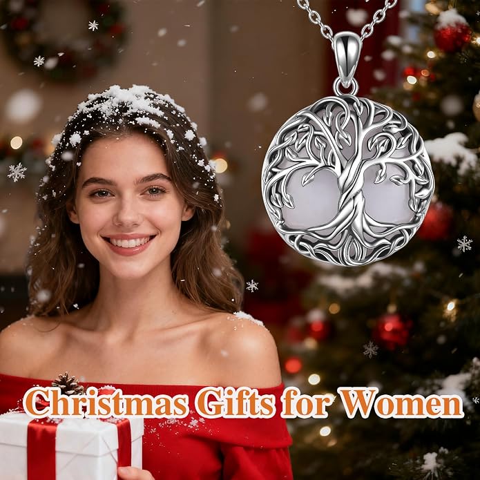 WINNICACA Tree of Life Gifts for Women 925 Sterling Silver Tree of Life Celtic Pendant Necklace Family Irish Jewelry Gifts for Women Wife Girlfriend Anniversary Birthday Gift