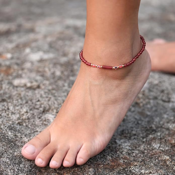 Spiritual Agate Evil Eye Beaded Anklet Protection Beach Jewelry