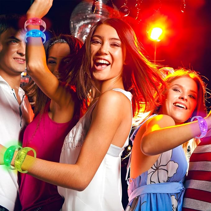 50 Pcs LED Glow Bracelets Sound Activated LED Bracelets, Light Up Bracelet Music Control 6 Color Changeable,Party Favors for Rave, Concerts,Wedding,Birthday,Carnival,Valentine's Day