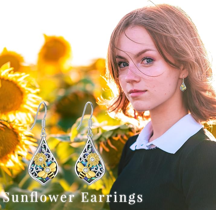 Tree of Life/Cat/Turtle/Butterfly/Flower/Celtic/Turquoise/Moonstone Dangle Earrings for Women Sterling Silver Cute Animals Drop Earrings Jewelry Gifts
