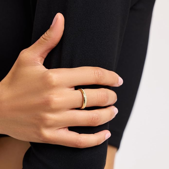 Ana Luisa Gold Rings for Women - 14K Gold Plated Rings for Women Non Tarnish - Trendy Stacking Ring for Daily Wear - Twisted, Heart, Eternity Ring Styles - Hypoallergenic & Water-Resistant Jewelry