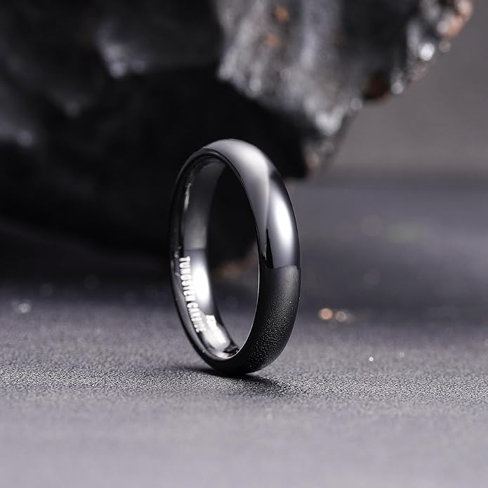 King Will Tungsten Carbide Wedding Band for Men Women Promise Rings for Couples Domed High Polish