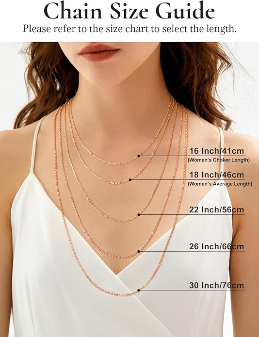 SILVERCUTE 925 Sterling Silver Necklace for Women,1mm/1.3mm/1.5mm/1.6mm Thin Silver Cable Chain/Box Chain/Rope Chain Necklace with Extension Chain,18/20/22/24/26/28/30 Inch